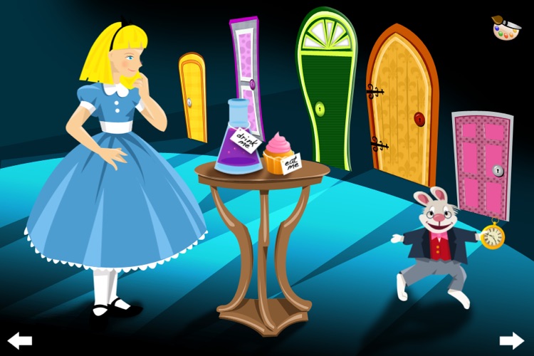 Alice in Wonderland - Interactive story book and coloring pages