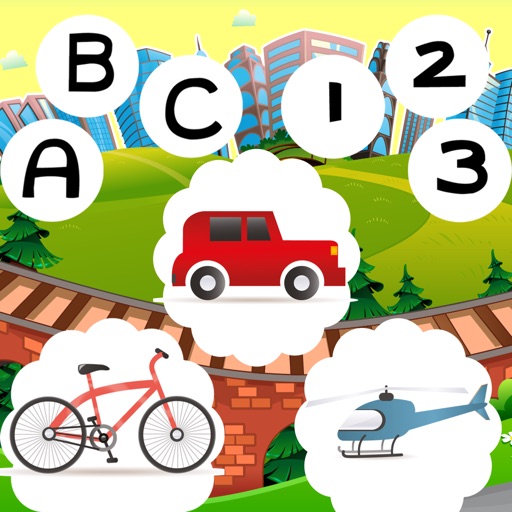 123 & ABC Cool Car-Race & Great Vehicle School App For Kids: Free Game for Children and Toddlers: Education Rally Icon