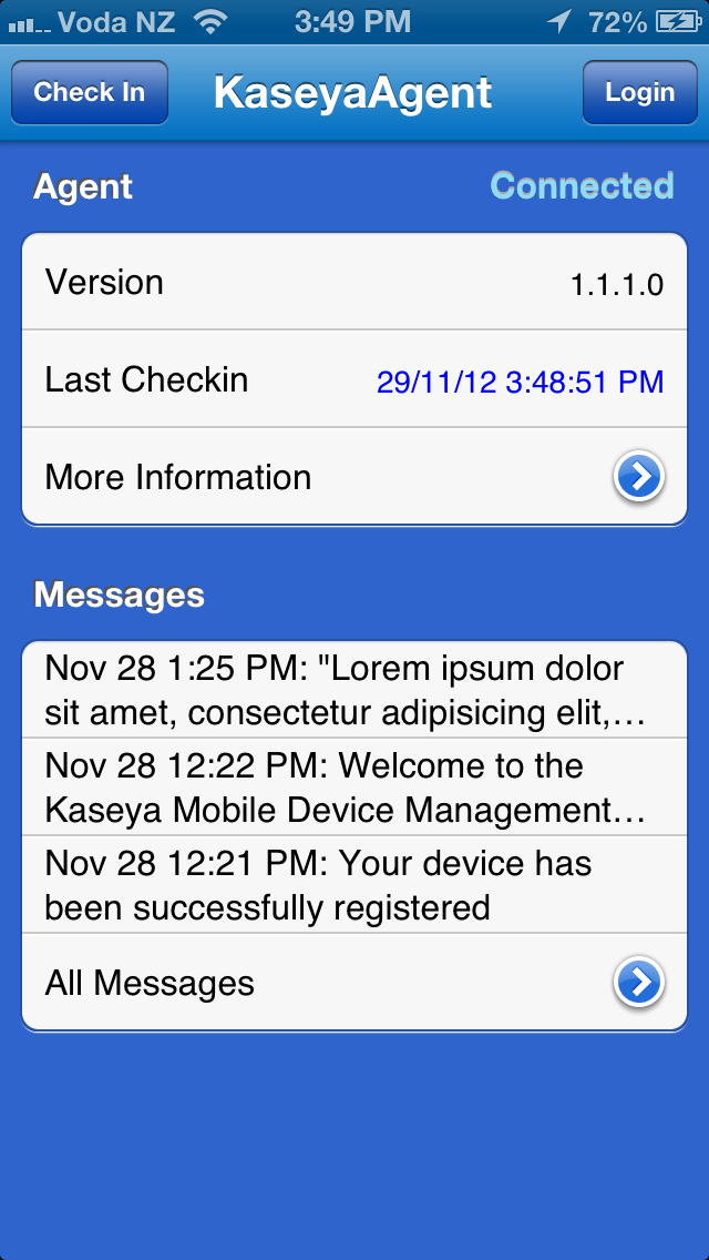 Screenshot #1 pour Kaseya Agent