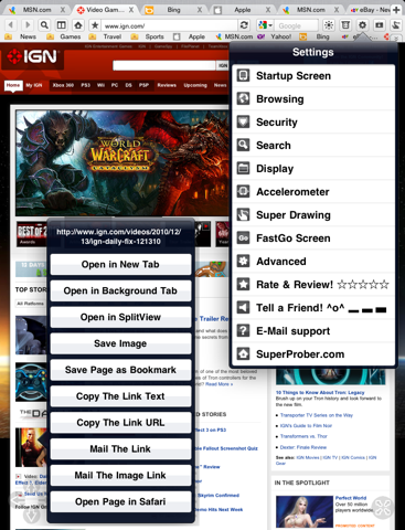 Super Prober Web Browser - Full Screen Desktop Tabbed Fast Browser with Page Thumbnails screenshot 2