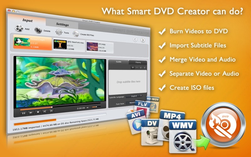 Screenshot #1 pour Smart DVD Creator - Burn Videos to DVD