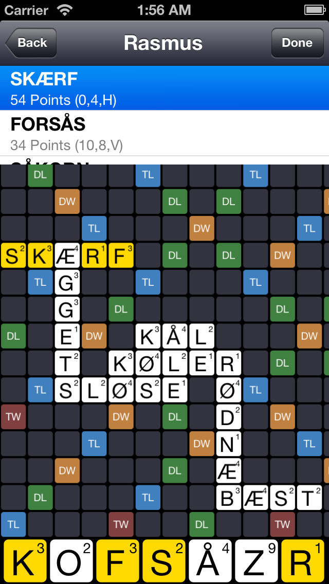 Løse Wordfeud DK Screenshot 1