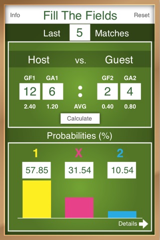 Bet Wizard - Calculate and predict the outcome of a football game screenshot 3