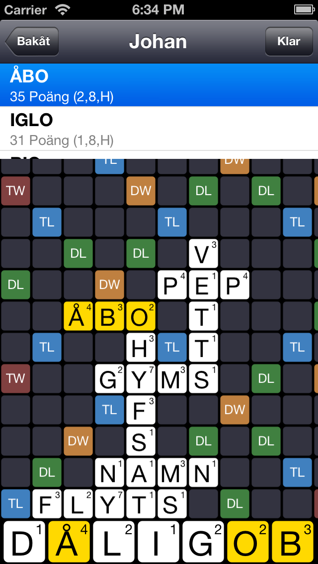 Lösare för Wordfeud Screenshot