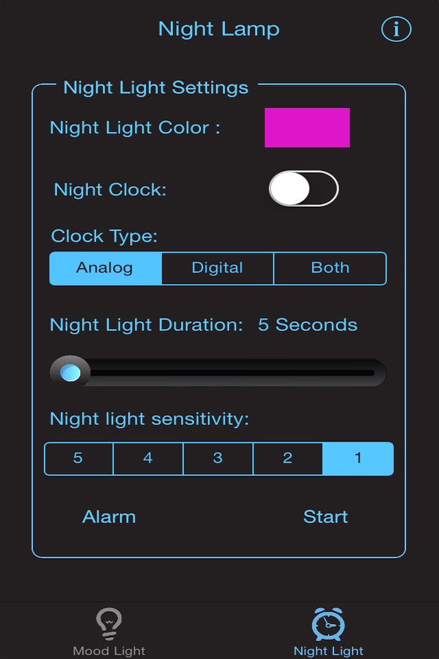 Night Light LITE - Mood Light with Music, NightLight with sound sensor, Time Display & Alarm Clock screenshot 3