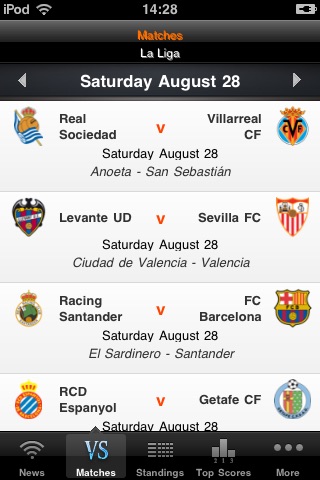 Spanish League - Soccer Live Scores