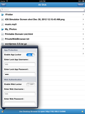 Screenshot #4 pour Air Disk Free - Wireless HTTP File Sharing
