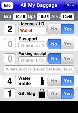All My Baggage • Airport / Train Station Travel Checklist screenshot 3