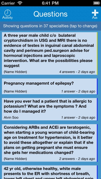 Prognosis : Questions