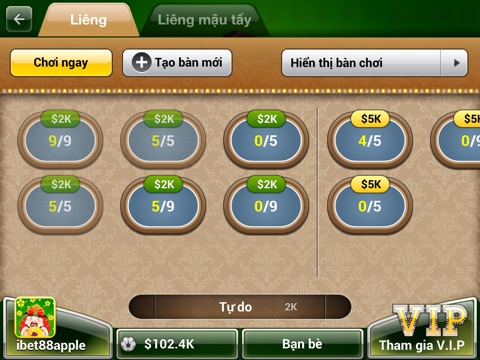 Lieng Online for iPad - Danh bai ba cay, mau binh, tien len mien nam, tien len dem la, xam, sam loc, xoc dia, bau cua tom ca, phom, iwin online screenshot 4
