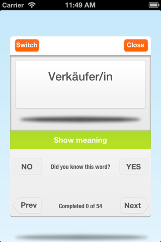 English-German Vocabulary Trainer for Beginners: Animals, School, Sports, Food, Professions and more screenshot 2