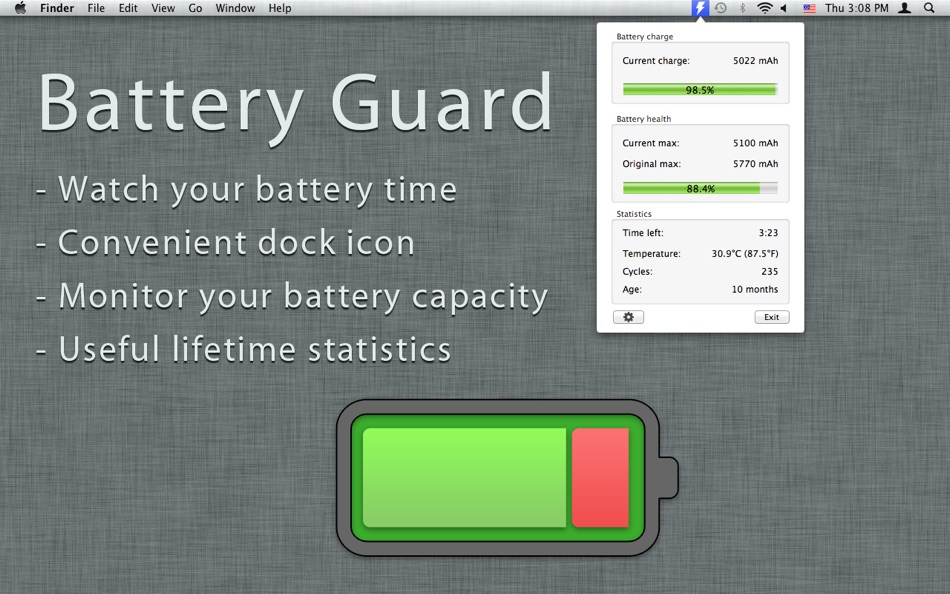 #1. Battery Guard (macOS) 由: Avocado Hills, Inc.