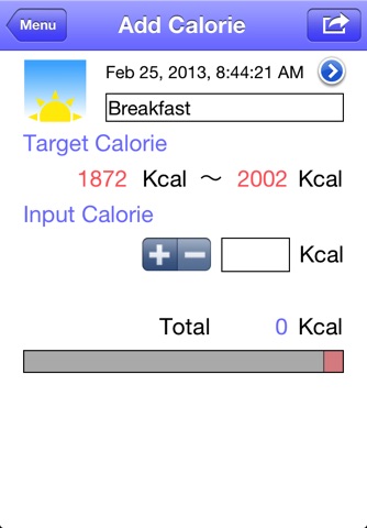 CalorieAdder screenshot 2
