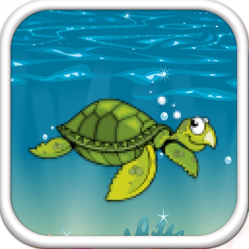 A Turtle Flap Rush - Tiny Impossible Blue Flappy Game iOS App