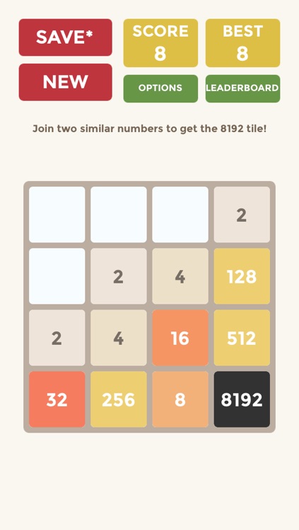 8192 Endless mode 3x3 4x4 5x5 6x6 - The Number Puzzle Game