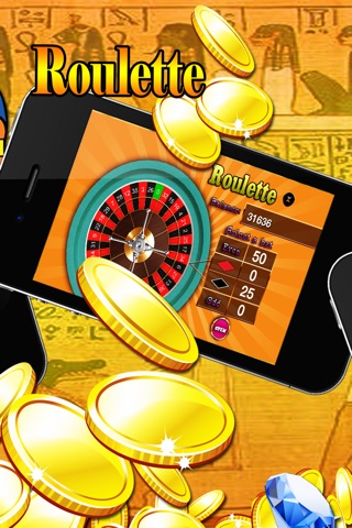 A Pharaoh Slot Machine - 5 Spin Reels with Bingo, Blackjack and Roulette Bonus Games screenshot 3