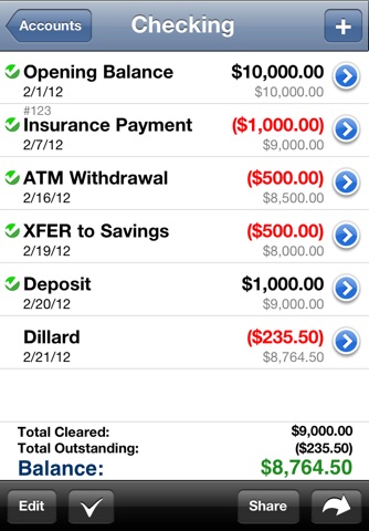 Accounts Lite - Checkbook screenshot 3