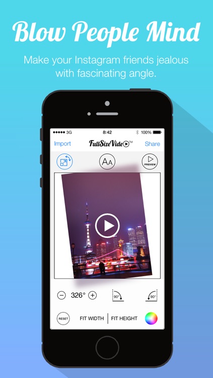 Full Size Video FREE - Post Entire Video Portrait Landscape or Slomo Videos Clip without Square Cropping for Instagram Edition