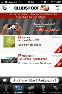 Game screenshot Clubs Foot Live - L'actu du football en temps réel hack