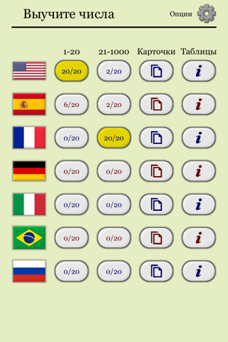 Скриншот из Learn Numerals in 7 Languages - from Spanish to Russian Numbers