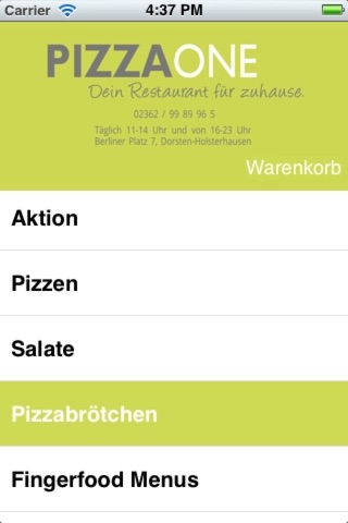 Pizza-One.de screenshot 2