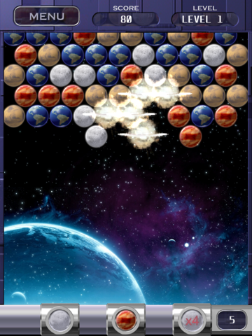 Screenshot #2 for Bubble Shooter Space Edition