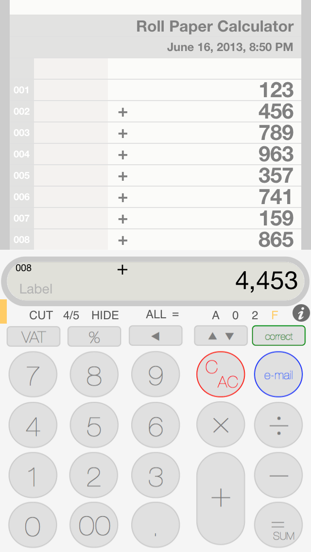 Screenshot #1 pour Calculatrice de papier enroulé Flat