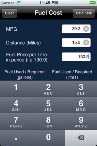 UK Fuel Calc screenshot 4