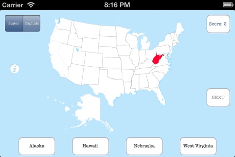 United States Flashcards - Map Geography screenshot 2