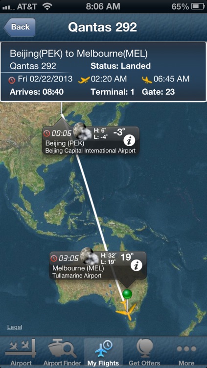 Melbourne Airport - Flight Tracker