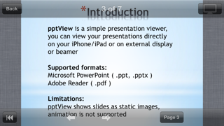 pptView - viewer for Powerpoint, OpenOffice and PDF presentations Screenshot 2