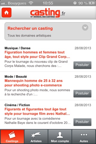 Casting.fr screenshot 2