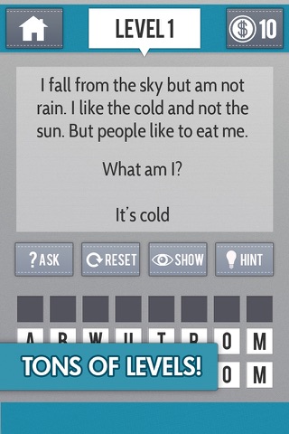 The Riddle Game - A Challenging Word Puzzle Game for Your Brain screenshot 2