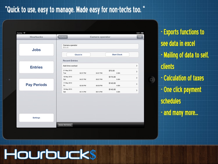 Hourbucks HD - Hours Tracker, Timesheet and Timetracker screenshot-4