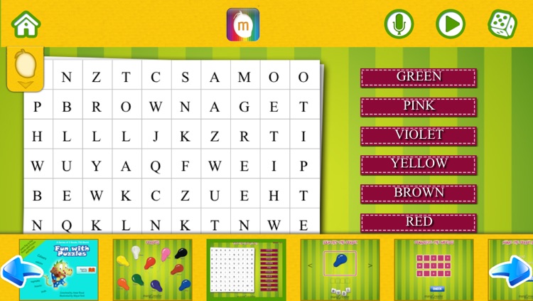Fun With Puzzles, games, quizzes and word search to learn colors