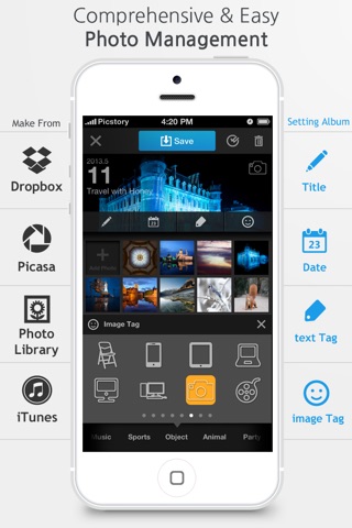PicStory - 사진관리 with Dropbox,Picasa,Flickr,Evernote screenshot 4
