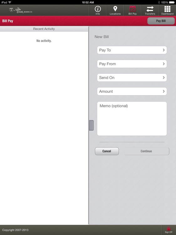 Apple Creek Bank Mobile for iPad screenshot-3
