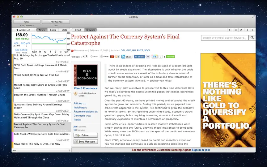 Captura de pantalla de GoldSpy Gold & Precious Medals en iPhone 2