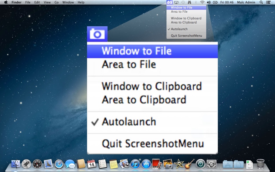 ScreenshotMenu for Mac OS X (macOS) By: Malcolm Hall ScreenshotMenu for Mac OS X (macOS) By: Malcolm Hall