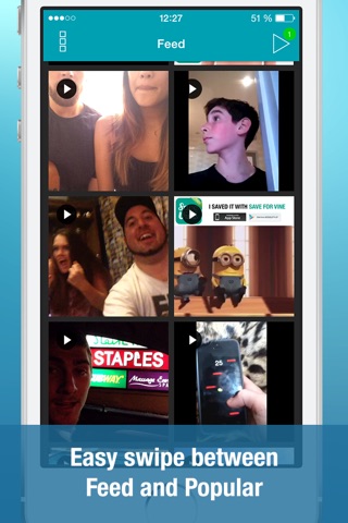 Video Downloader for Vine (Save unlimited vines to your Camera Roll, watch best videos using handy player, vinegrab, save videos from private messages) screenshot 2