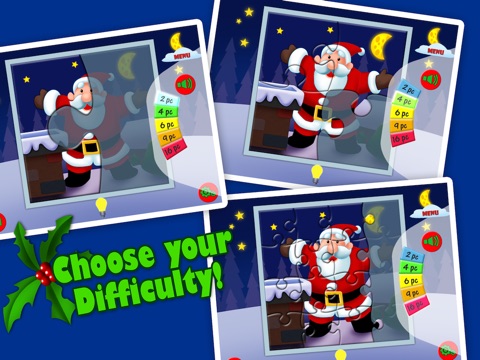 Christmas Jigsaw Puzzles 123 for iPad - Fun Learning Game for Kids screenshot 2