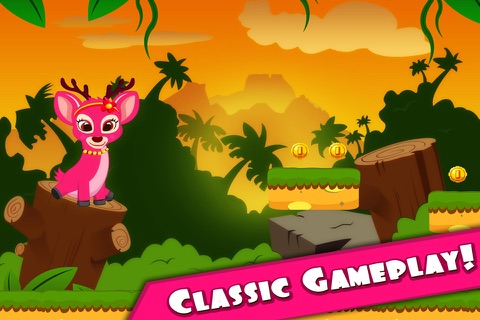 Dorine The Cute Deer In Jungle Land - Super Jump Adventure HD FREE screenshot 2