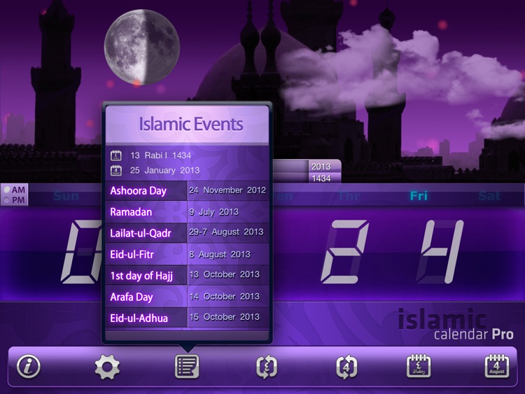 Islamic Calendar Pro For iPad - التقويم الإسلامي المطور للآيباد screenshot-3