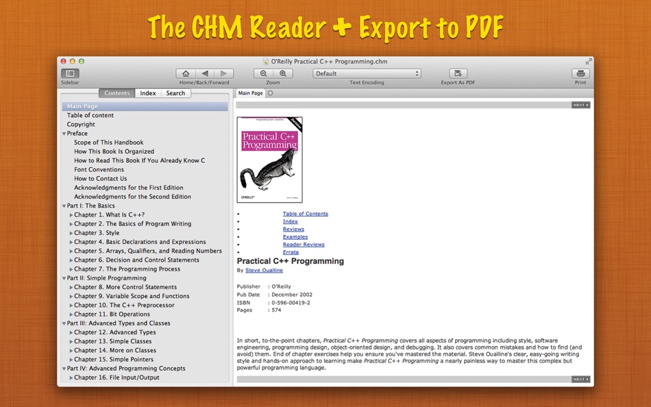 Read CHM+ : The CHM Reader + Export to PDF for Mac OS X - 1.6 - (macOS)