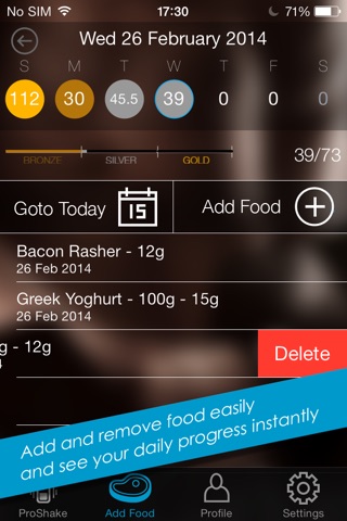 ProShake Lite - The Protein Tracker screenshot 3