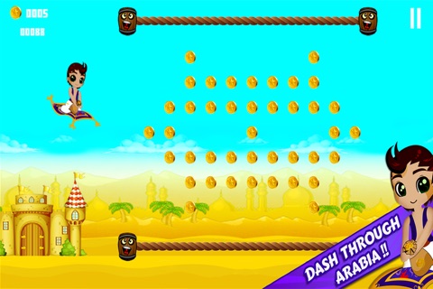 Aladdin's Genie Magic Wings Flying Chase - Super Flying Kids Games Free screenshot 2