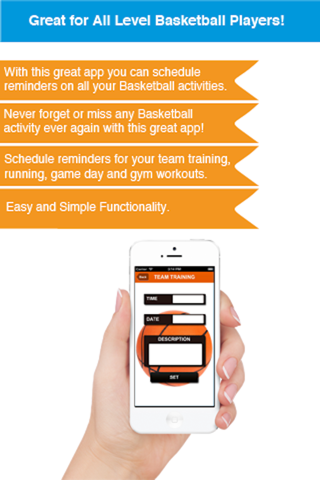 Basketball Reminder App - - Timetable Activity Schedule Reminders-Sport screenshot 2