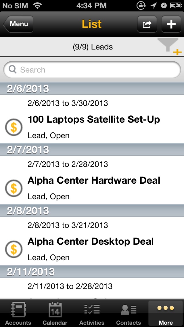 SAP Sales Managerのスクリーンショット5 SAP Sales Managerのスクリーンショット5
