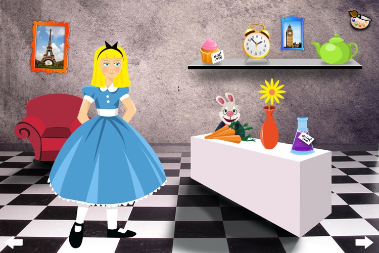 Alice in Wonderland - Interactive story book and coloring pages