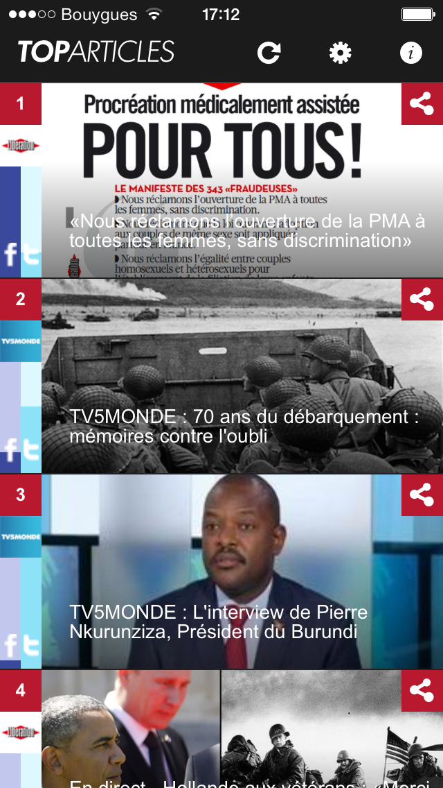 Screenshot #1 pour Top Articles